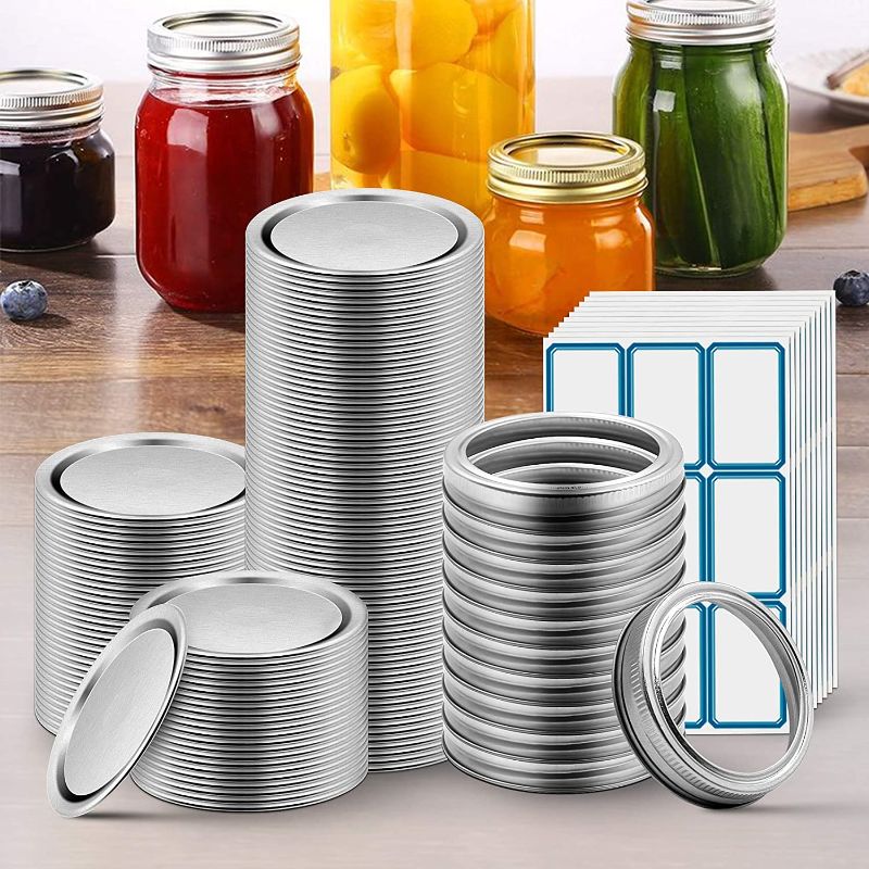 Photo 2 of 2PC LOT
M.Trendy Danish Dough Whisk, 12 Inch Dough Whisk

100 Pcs Regular Mouth Mason Jars Lids 70mm and 10 Pcs Replacement Bands/Rings for Ball, Kerr Jars, Split-type Lids And Secure Canning Jar Caps with Silicone Seals Rings Leak Proof

