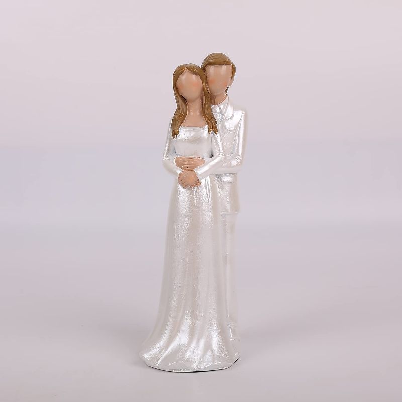 Photo 1 of BMKJ Romantic Couple Figurines, Hug Lover, Sculpted Hand-Painted Figure (Style 2)
