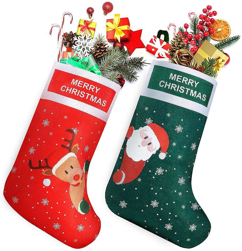 Photo 1 of 2PC CHRISTMAS DECORATION LOT
EasyAcc Christmas Stockings 15.7'' Fireplace Christmas Decorations Santa and Reindeer Xmas Stockings Rustic Personalized Tree Hanging Stockings for Family New Year Xmas Decor Gifts

Dohance Christmas Balls Ornaments, Xmas Ball