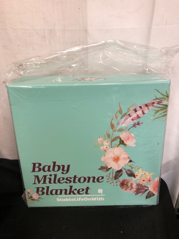 Photo 1 of StableLifeOnWith Baby Monthly Milestone Blanket Girl and Boy - Baby Shower Gifts - Nursery Decor & Swaddle - Floral Blankets for Newborn Photo
