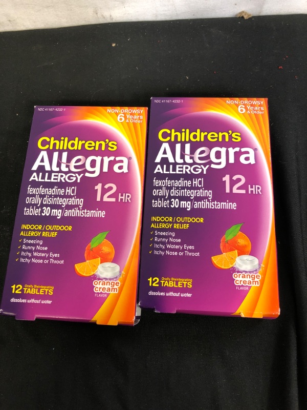 Photo 1 of Allegra Children's 12HR Orally Disintegrating Tablets (12 Ct)
2 COUNT, EXP 10/22