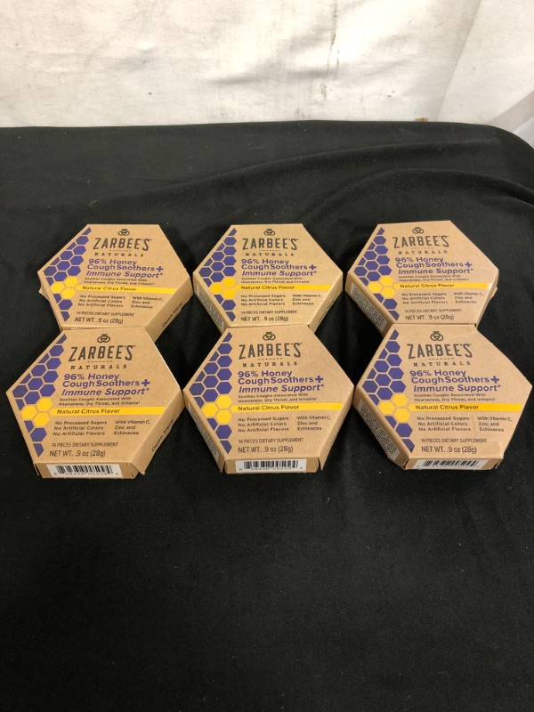 Photo 2 of Zarbee's Naturals 96% Honey Cough Soothers + Immune Support*, Natural Citrus Flavor, 14 Count
6 COUNT, EXP 05/22