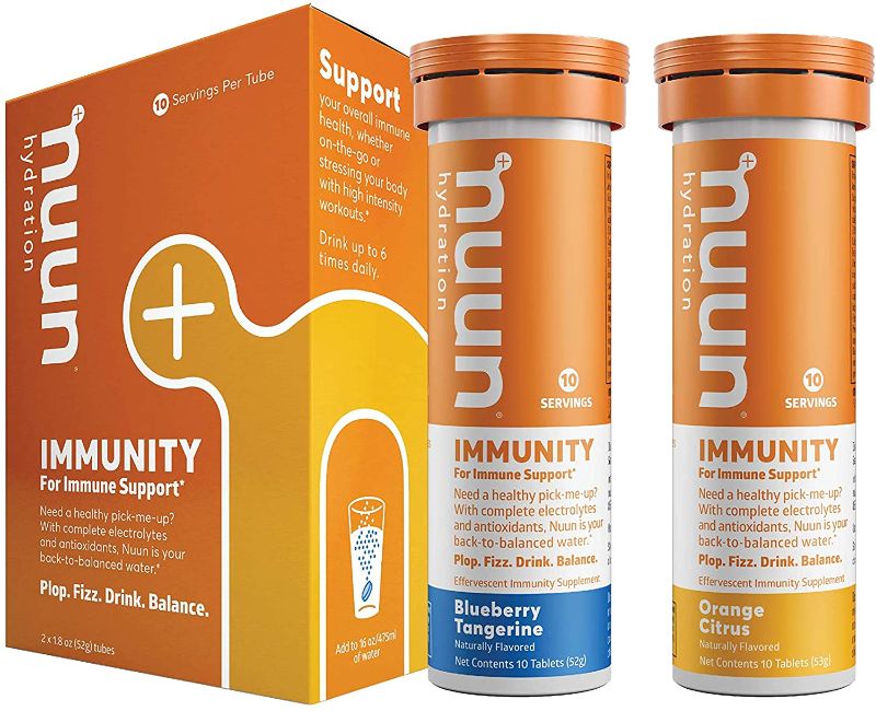 Photo 1 of 2PC LOT
Nuun Immunity: Immune Support Hydration Supplement, Electrolytes, Antioxidants, Vitamin C, Zinc, Turmeric, Elderberry, Ginger, Echinacea - Blueberry Tangerine + Orange Citrus - 2 Tubes (20 Servings) EXP UNKNOWN 

Amazon Basic Care Children's Mucus