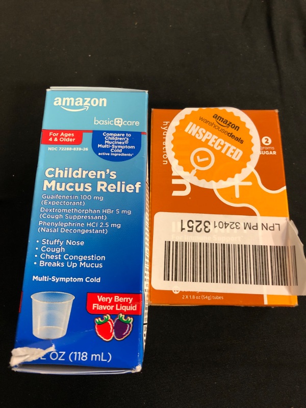 Photo 3 of 2PC LOT
Nuun Immunity: Immune Support Hydration Supplement, Electrolytes, Antioxidants, Vitamin C, Zinc, Turmeric, Elderberry, Ginger, Echinacea - Blueberry Tangerine + Orange Citrus - 2 Tubes (20 Servings) EXP UNKNOWN 

Amazon Basic Care Children's Mucus