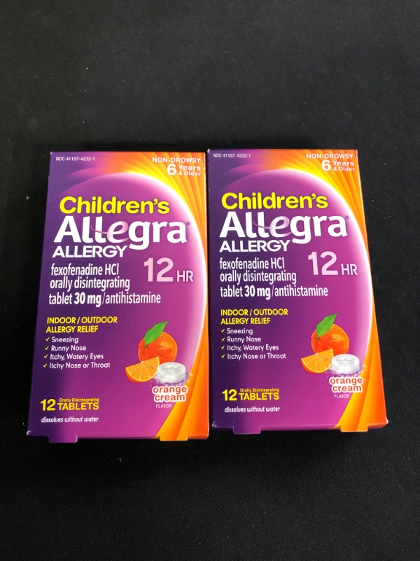 Photo 2 of Allegra Children's Non-Drowsy Antihistamine Meltable Tablets for 12-Hour Allergy Relief, 30 mg 12-Count
2 COUNT EXP 10/22