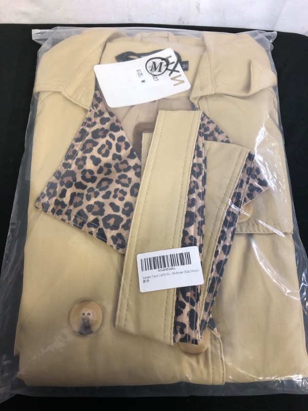 Photo 2 of Soesdemo Women's Trench Coat Leopard Print Double-breasted Coats For Autumn Winter
SIZE M 