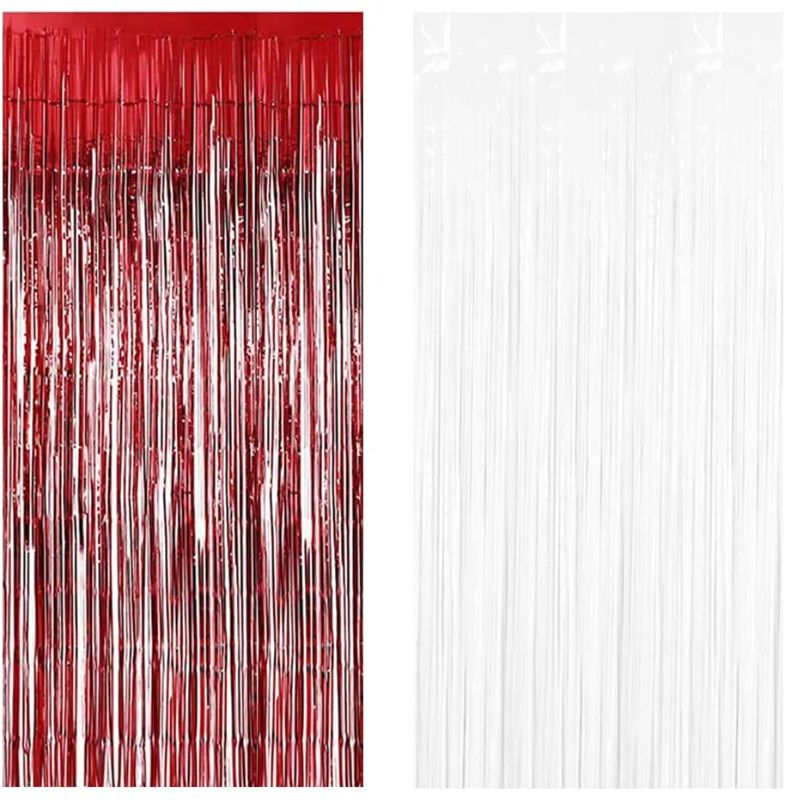 Photo 2 of 2PC LOT
7-gost Graduation Photo Booth Props Congratulations 2021 Graduation Class of 2021 Party Supplies(Pack of 17)

Muhome Red and White Christmas Foil Fringe Curtain, 3.28FT x 8.2FT Metallic Tinsel Door Curtains Photo Booth Backdrop for Wedding Birthda