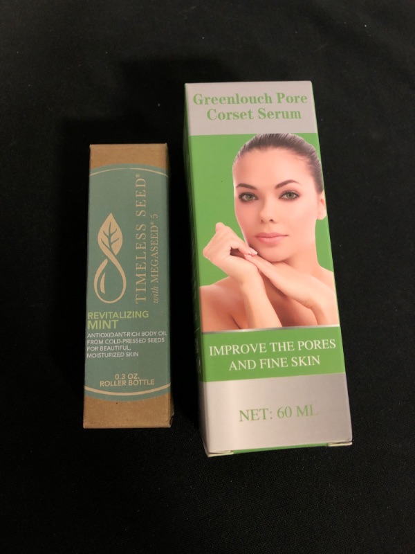 Photo 1 of 2PC LOT
PORE SERUM

TIMELESS SEED MINT OIL ROLLER 