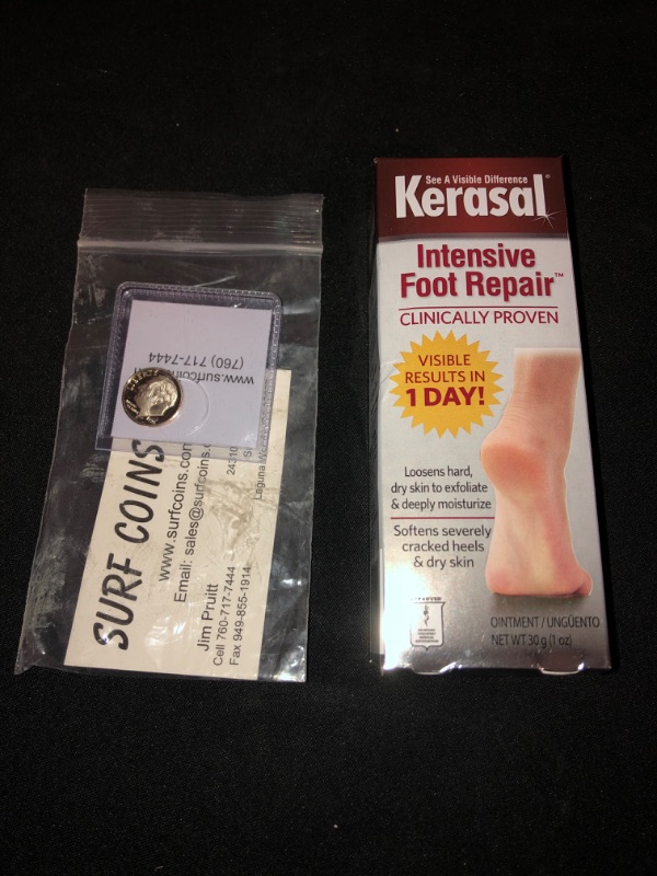 Photo 3 of 2PC LOT
2PC LOT
Kerasal Intensive Foot Repair, Skin Healing Ointment for Cracked Heels and Dry Feet, 1 Oz

1996 S Clad Proof Roosevelt Dime Choice Uncirculated US Mint

