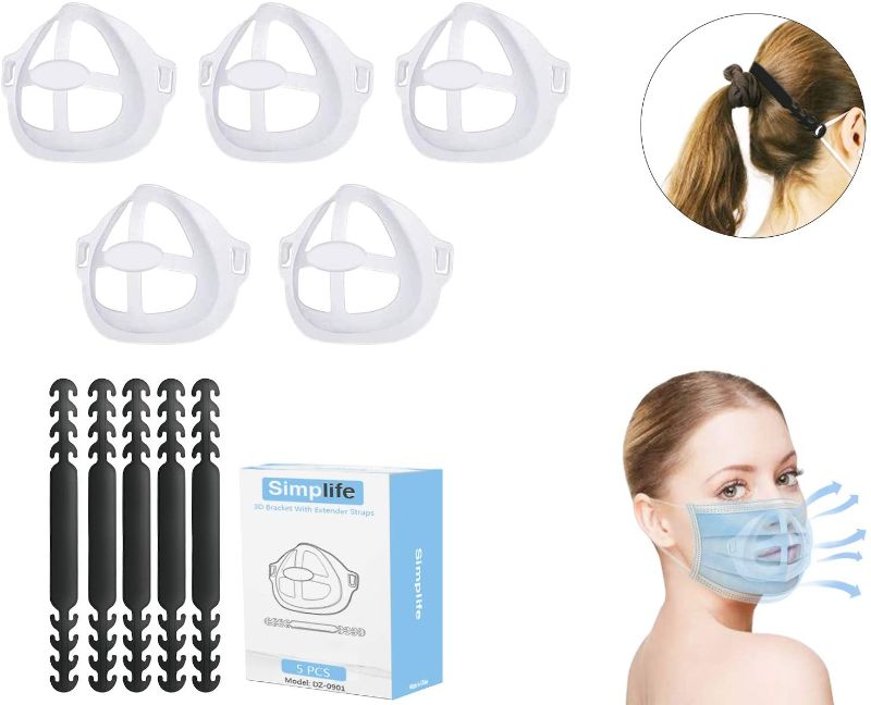 Photo 2 of 2PC LOT
Jump Rope for Fitness - Premium Gym Workout Rope with Adjustable 9-Foot Length, Ideal for Crossfit, Speed Training, Skipping, Boxing and Sports - by Fit2Live

Mask Bracket, Face Bracket for Mask with Mask Extenders/Ear Savers,5 Pieces of Mask Fram