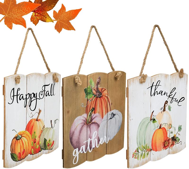 Photo 1 of 2PC LOT
#D203A01-US Solution4Patio 3 Pack Wooden Hanging Harvest Decorative Signs, Happy Fall Pumpkin Pattern, Rustic Wood Wall Signs, Festival Celebration

Small Window Valance Curtains Home Decor Valance Curtains Drapes Half Window Curtains 50W by 16L i