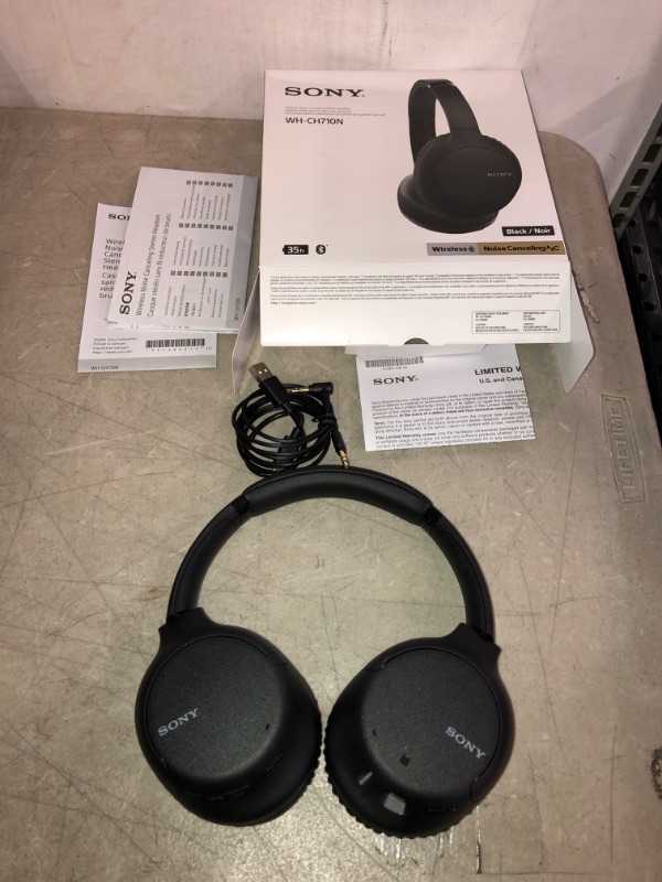 Photo 2 of Sony Noise Cancelling Headphones WHCH710N: Wireless Bluetooth Over the Ear Headset with Mic for Phone-Call, Black
