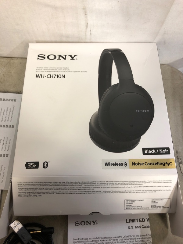 Photo 6 of Sony Noise Cancelling Headphones WHCH710N: Wireless Bluetooth Over the Ear Headset with Mic for Phone-Call, Black
