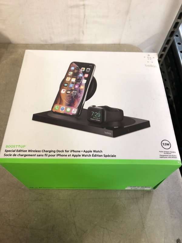 Photo 2 of Belkin F8J235ttBLK BOOSTâ†‘up Charge Dock for Apple Watch and iPhone
