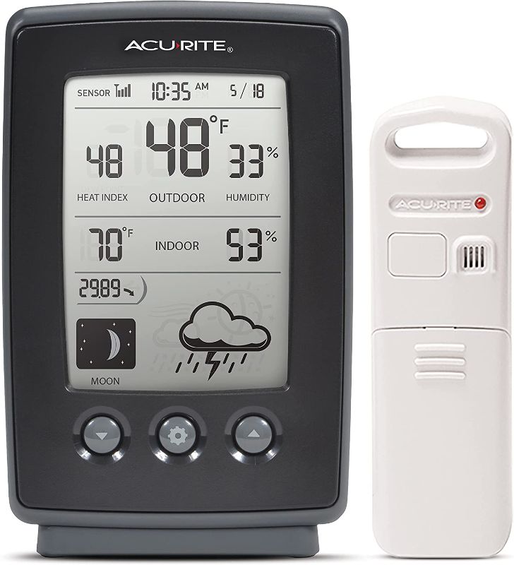 Photo 1 of AcuRite Digital Weather Forecaster with Indoor/Outdoor Temperature, Humidity, and Moon Phase (00829)
