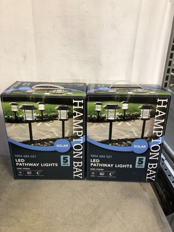 Photo 1 of Hampton Bay Solar Gray LED 10 Lumen Path Light (5-Pack), 2 COUNT 

