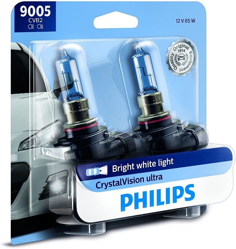 Photo 1 of Philips Automotive Lighting 9005 CrystalVision Ultra Upgrade Bright White Headlight Bulb, 2 Pack
