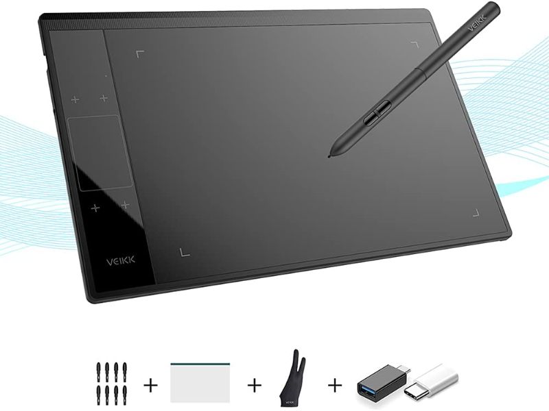 Photo 1 of VEIKK A30 V2 Drawing Tablet 10x6 Inch Graphics Tablet with Battery-free pen and 8192 Professional Levels Pressure (unique Touch pad design with 4 touch keys and one gesture pad)
