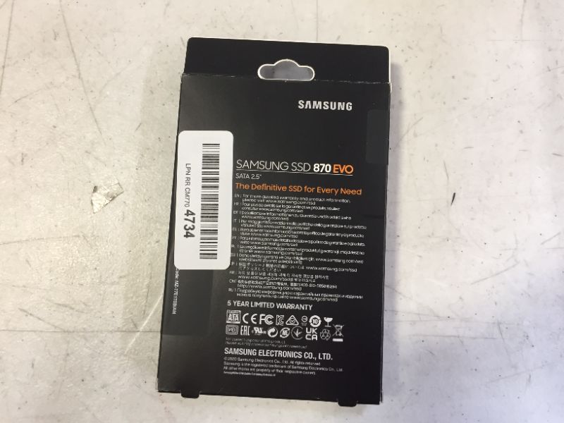 Photo 3 of Samsung 870 EVO SATA III SSD 1TB 2.5” Internal Solid State Hard Drive, Upgrade PC or Laptop Memory and Storage for IT Pros, Creators, Everyday Users, MZ-77E1T0B/AM
