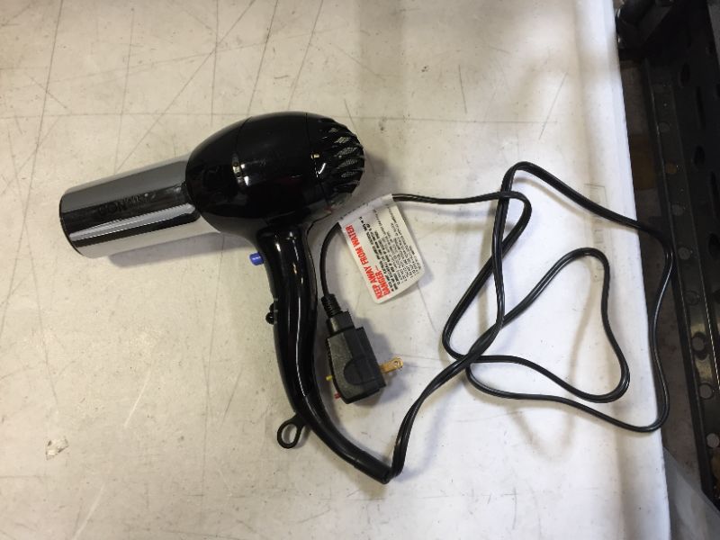 Photo 1 of Conair 1875 Watt Full Size Pro Hair Dryer with Ionic Conditioning , Black / Chrome, 1 Count

