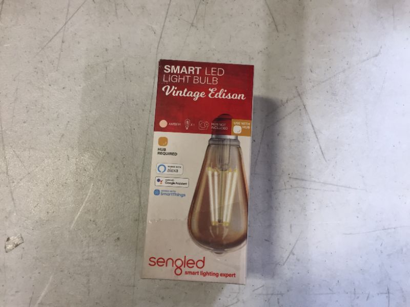 Photo 3 of Sengled Zigbee Smart Bulb, Smart Hub Required, Work with SmartThings and Echo with built-in Hub, Voice Control with Alexa and Google Home, Amber Warm 2000K Smart Edison Bulbs, 60W Equivalent 1 Pack
