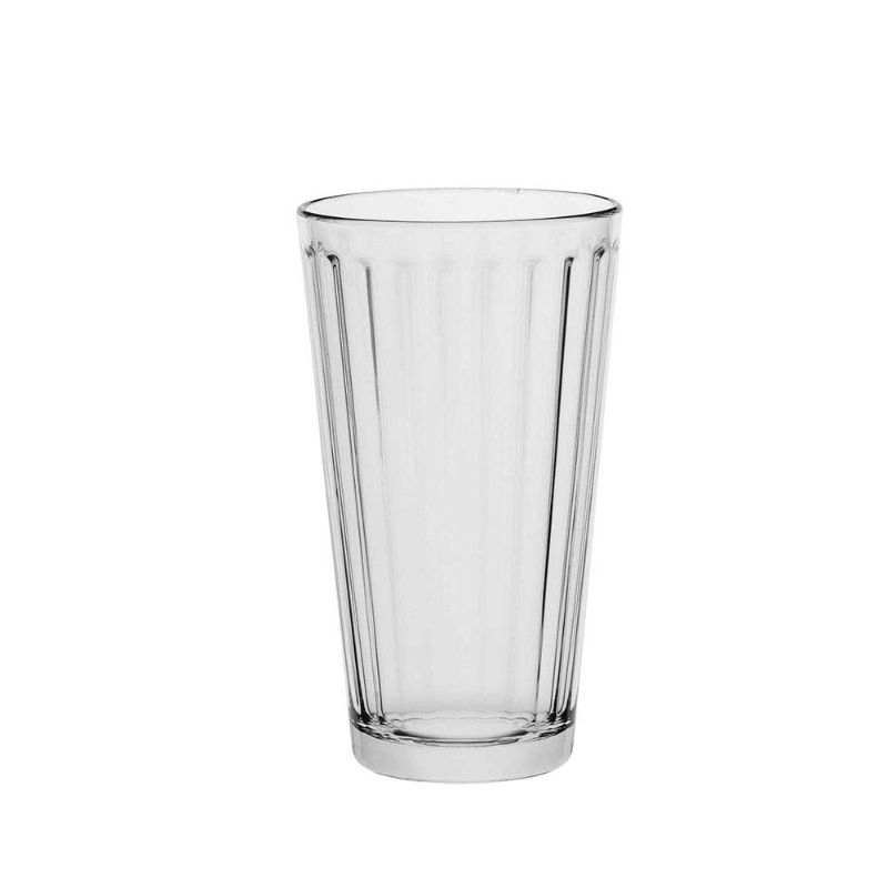 Photo 1 of AmazonCommercial Drinking Glasses, Fluted Highball - Set of 6, Clear, 13 oz
