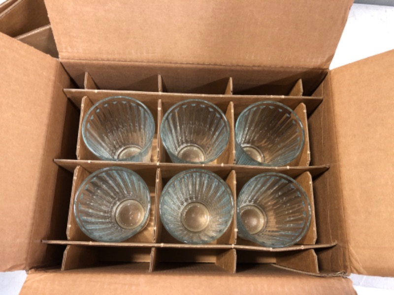 Photo 1 of AmazonCommercial Drinking Glasses, Fluted Highball - Set of 6, Clear, 13 oz
