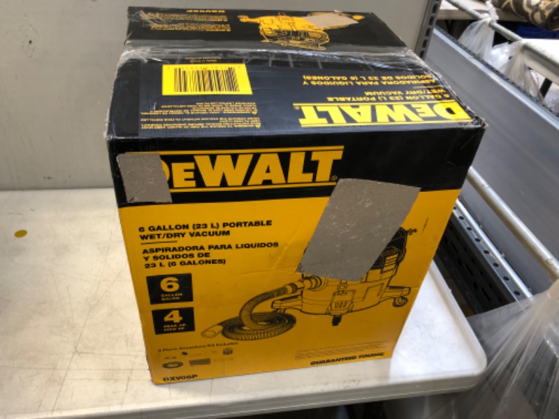 Photo 7 of DEWALT DXV06P 6 gallon Poly Wet/Dry Vac, Yellow
