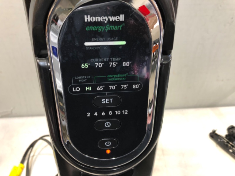 Photo 3 of Honeywell HZ-789 EnergySmart Electric Oil Filled Radiator Whole Room Heater, Black, 24.45"H x 9.06"D x 13.74"W (HZ789)
