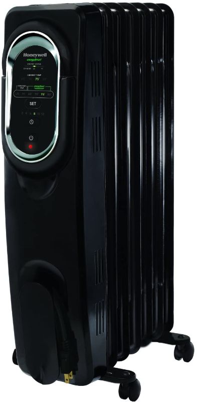 Photo 1 of Honeywell HZ-789 EnergySmart Electric Oil Filled Radiator Whole Room Heater, Black, 24.45"H x 9.06"D x 13.74"W (HZ789)
