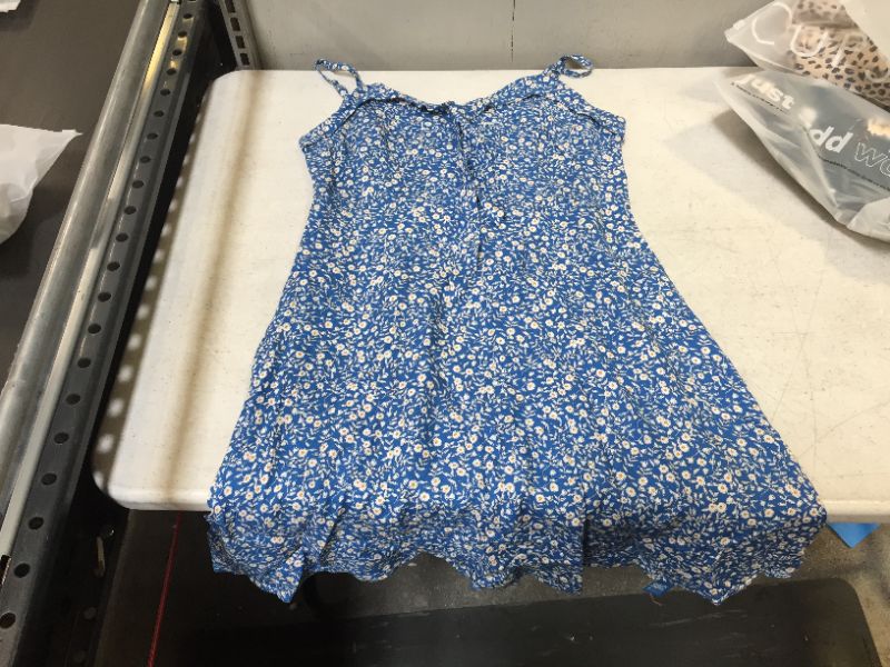 Photo 1 of CUPSHE Women's Blue Daisy Dress (S)