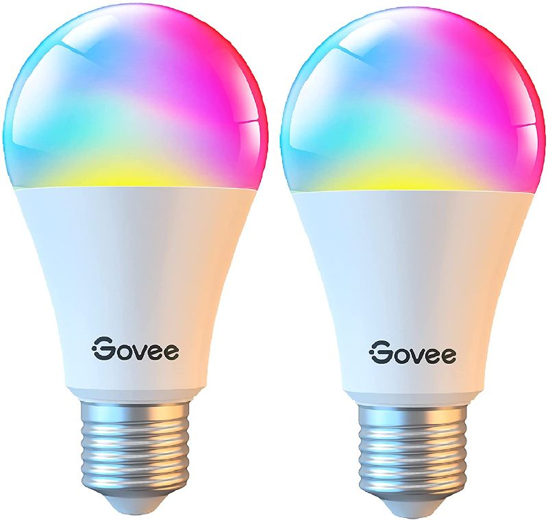 Photo 1 of Govee Smart Light Bulbs, RGB Color Changing Light Bulbs Work with Alexa & Google Assistant, 9W 60W Equivalent A19, Brightness Dimmable & Tunable White LED Light Bulb, No Hub Required, 2 Pack
