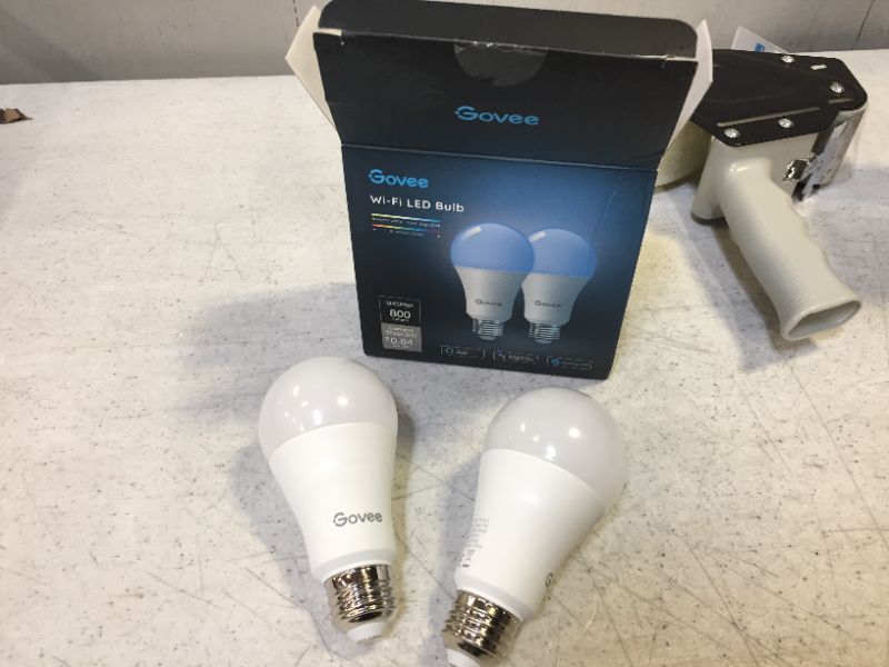 Photo 2 of Govee Smart Light Bulbs, RGB Color Changing Light Bulbs Work with Alexa & Google Assistant, 9W 60W Equivalent A19, Brightness Dimmable & Tunable White LED Light Bulb, No Hub Required, 2 Pack
