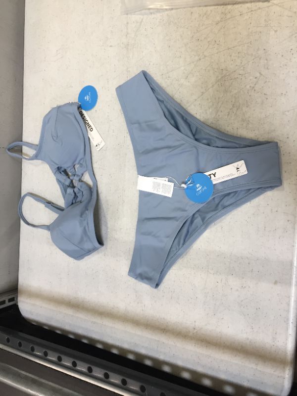 Photo 1 of CUPSHE  Blue O-ring Cut Out Bikini Top (M)
