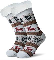 Photo 1 of Warm Fleece Lined Winter Soft Slipper Socks Christmas With Non Slip Men's Women's 7-14
