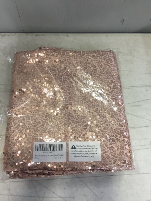 Photo 2 of 48 inch Christmas Tree Skirt - Rose Gold Sparkly Sequin Tree Skirts for Handmade Home Christmas Tree Decoration