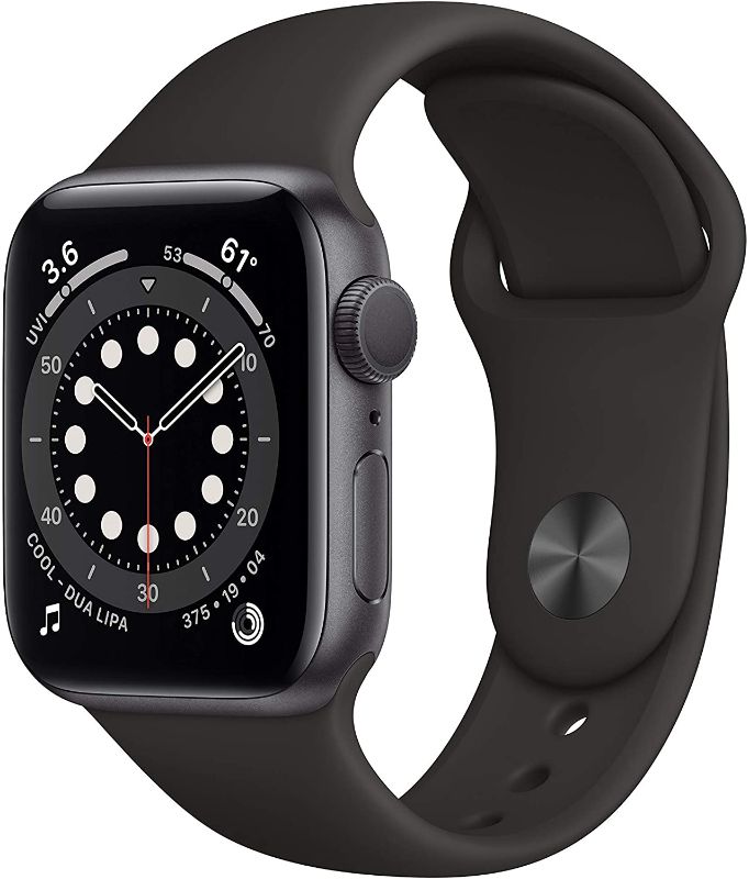 Photo 1 of  Apple Watch Series 6 (Renewed) (GPS, 40mm) - Space Gray Aluminum Case with Black Sport Band - READ CLERK COMMENTS 

