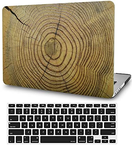 Photo 1 of KECC Compatible with MacBook Air 13 inch Case 2020 2019 2018 Release A1932 Retina Display + Touch ID Protective Plastic Hard Shell + Keyboard Cover (Cracked Wood)
