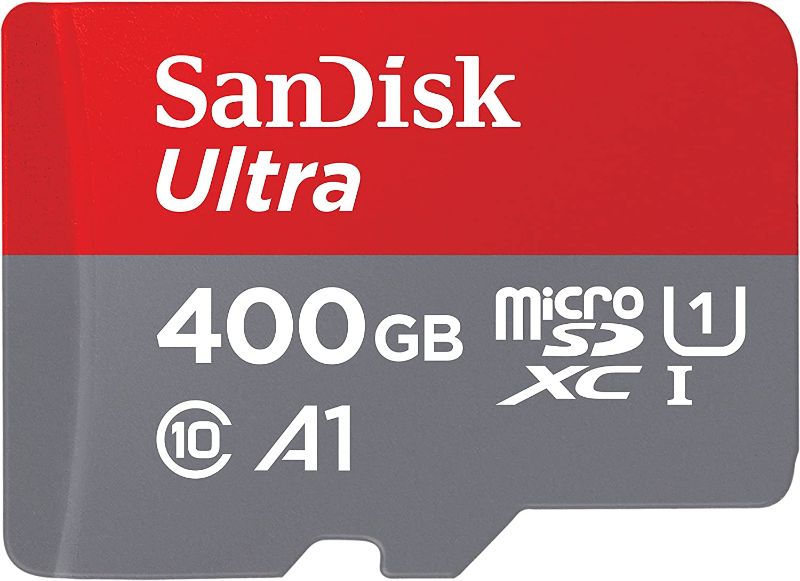 Photo 1 of SanDisk 400GB Ultra microSDXC UHS-I Memory Card with Adapter - 120MB/s, C10, U1, Full HD, A1, Micro SD Card - SDSQUA4-400G-GN6MA
