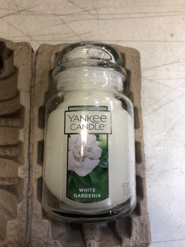 Photo 2 of Yankee Candle 1230624E White Gardenia Scented Premium Paraffin Grade Candle Wax with up to 150 Hour Burn Time, Large Jar
