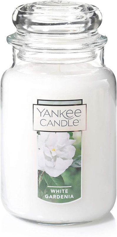 Photo 1 of Yankee Candle 1230624E White Gardenia Scented Premium Paraffin Grade Candle Wax with up to 150 Hour Burn Time, Large Jar
