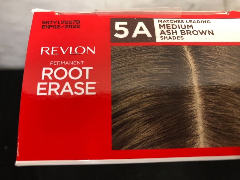 Photo 2 of 5-a  Revlon Root Erase Permanent Hair Color, At-Home Root Touchup Hair Dye with Applicator Brush for Multiple Use, 100% Gray Coverage, Medium Ash Brown (5A), 3.2 oz
