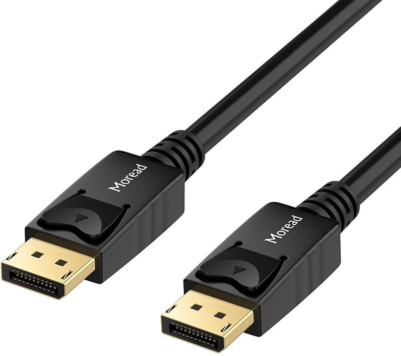 Photo 1 of Moread DisplayPort to DisplayPort Cable, 6 Feet, Gold-Plated Display Port Cable (4K@60Hz, 2K@144Hz) DP Cable Compatible with Computer, Desktop, Laptop, PC, Monitor, Projector - Black
