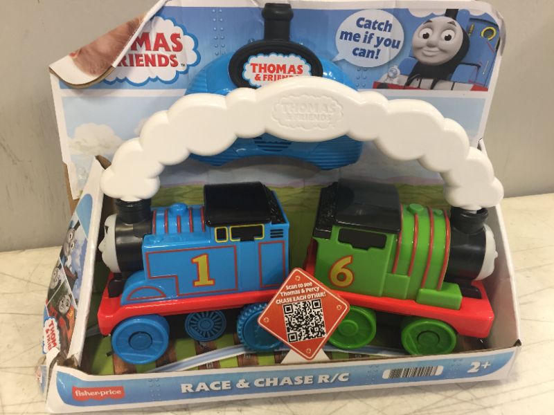 Photo 3 of Fisher-Price Thomas & Friends Race & Chase R/C, remote controlled toy train engines for toddlers and preschool kids