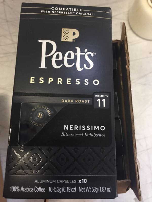 Photo 2 of Peet's Coffee Espresso Capsules Nerissimo Intensity  5-pack 50 count Compatible exp date 01-2022