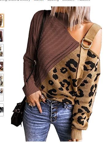 Photo 1 of Asvivid women's Long Sleeve Cold Shoulder Turtleneck Knit Sweater Top Pullover Casual Loose Jumper Sweater Size 2XL