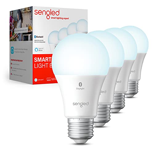 Photo 1 of  Sengled Smart Light Bulb, Bluetooth Mesh Smart Bulb That Works with Alexa Only, Standard A19, Dimmable Daylight 5000K, E26 60W Equivalent 800LM, 4 Pack A Certified for Humans Device