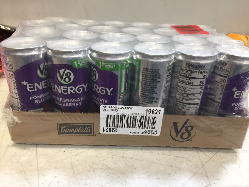 Photo 2 of (24 Cans) V8 +Energy Pomegranate Blueberry, 8 Fl Oz
Expires: Aug 2022