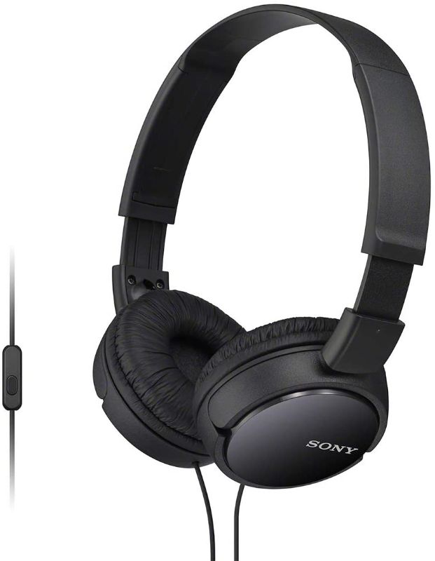 Photo 1 of Sony ZX Series Wired On-Ear Headphones with Mic, Black MDR-ZX110AP
