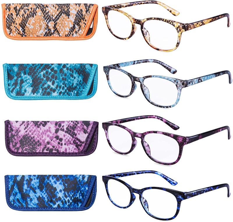 Photo 1 of EYEGUARD Reading Glasses 4 Pack Quality Fashion colorful Readers for women (4.0 x)